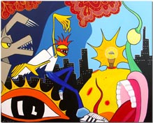 BERLIN&nbsp;CHAOS&nbsp;BUGABOO von Anil Kohli - Acryl auf Leinwand 80x100cm